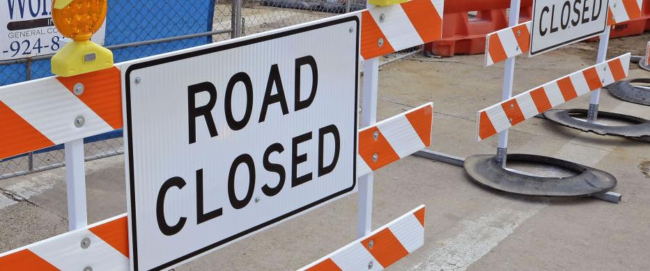 Road closed stock