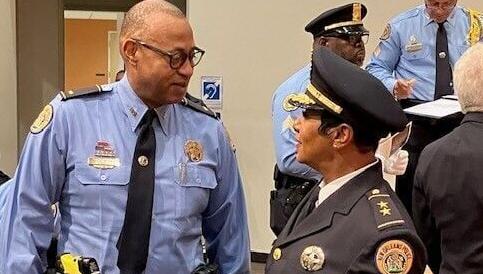 Lt. Hudson Cutno with former Interim NOPD Chief Michelle Woodfork